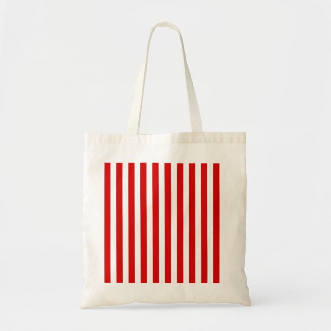 Tote Bag Bandes de bonbons rouges et blancs (Devant)