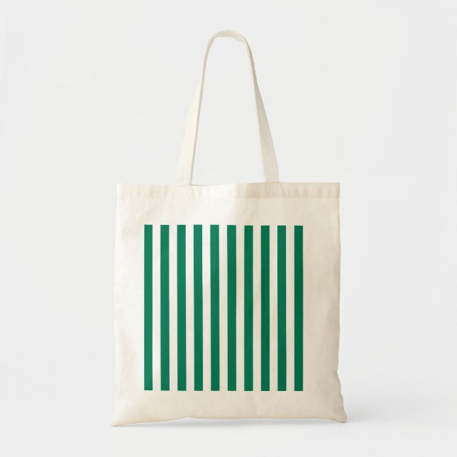 Tote Bag Bandes de bonbons vert et blanc (Devant)