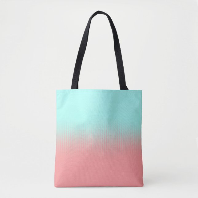 Tote Bag Bandes de corail et de turquoise (Devant)