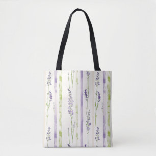 Tote Bag Bandes de lavande Floral