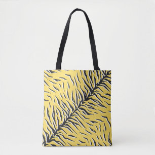 Tote Bag Bandes de tigre jaune-noir : motif vintage.