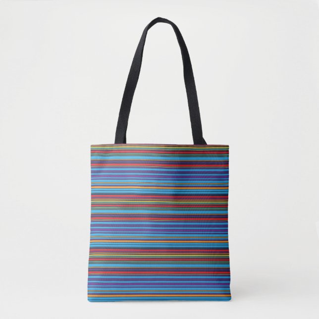 Tote Bag Bandes de violet bleu mignonne (Devant)