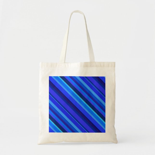 Tote Bag Bandes diagonales bleues (Devant)