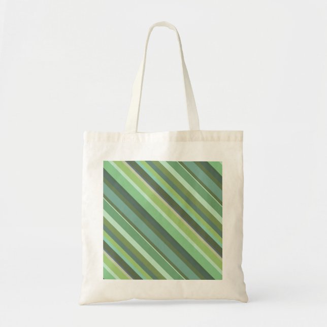 Tote Bag Bandes diagonales vert olive (Devant)