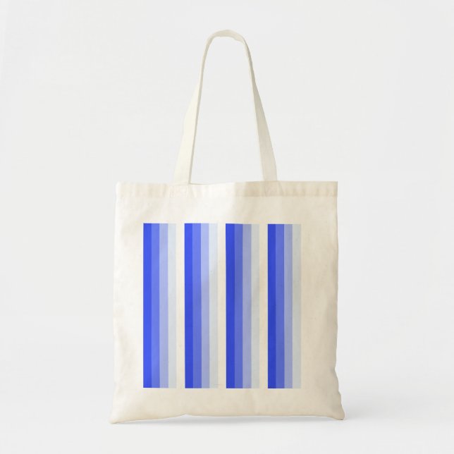 Tote Bag Bandes d'ombre bleu royal (Devant)