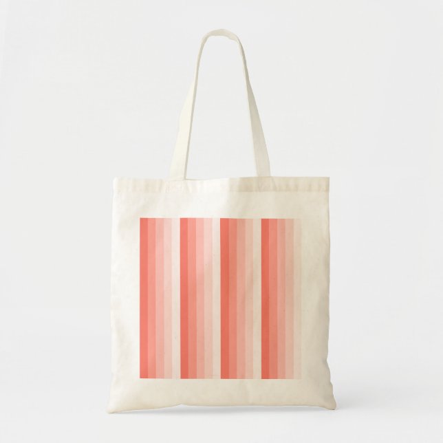 Tote Bag Bandes d'ombre de pêche corail (Devant)