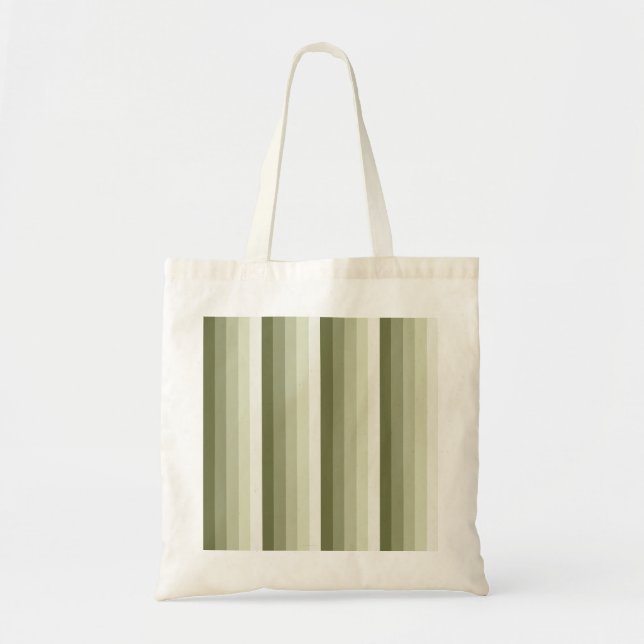 Tote Bag Bandes d'ombre vert olive (Devant)