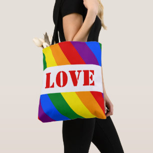 Tote Bag Bandes du drapeau arc-en-ciel LGBTQIA+ pour le Moi