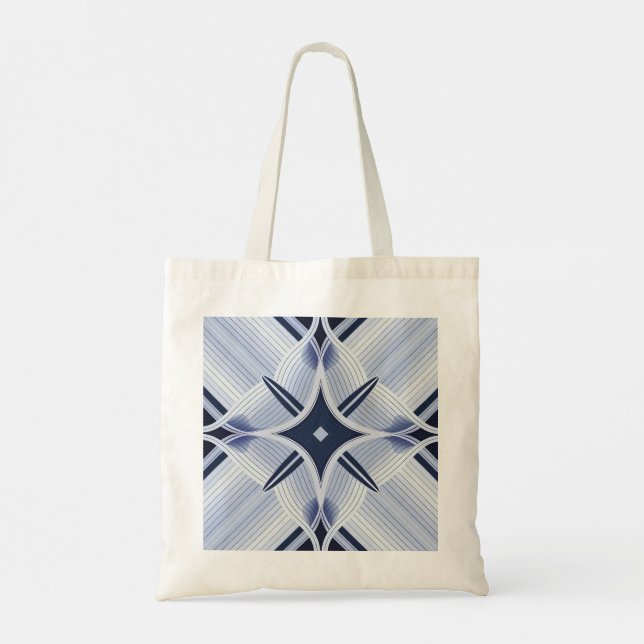 Tote Bag Bandes en harmonie bleu gris (Dos)