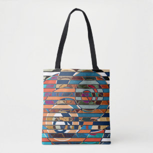 Tote Bag Bandes géométriques colorées, Abstraites