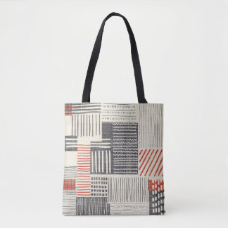 Tote Bag Bandes géométriques dessinées à la main, motif san