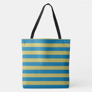 Tote Bag bandes jaune et bleu