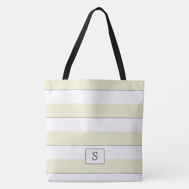 Tote Bag Bandes jaunes pastel sur n'importe quelle couleur  (Devant)