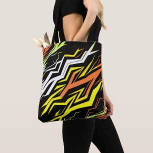Tote Bag Bandes orange jaune Abstraites