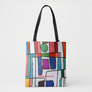 Tote Bag Bandes rectangulaires chaudes et cool avec accent 