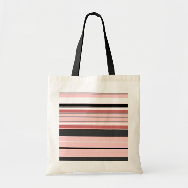 Tote Bag Bandes roses gris mignonnes (Devant)