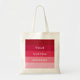 Tote Bag Bandes roses texte personnalisé