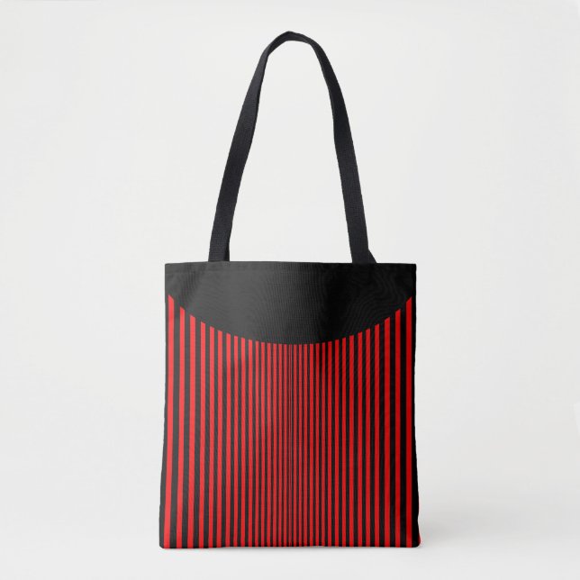 Tote Bag Bandes rouges et noires (Devant)