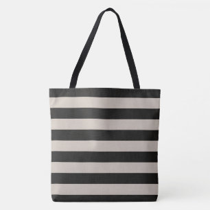 Tote Bag Bandes rustiques de noir et d'ivoire