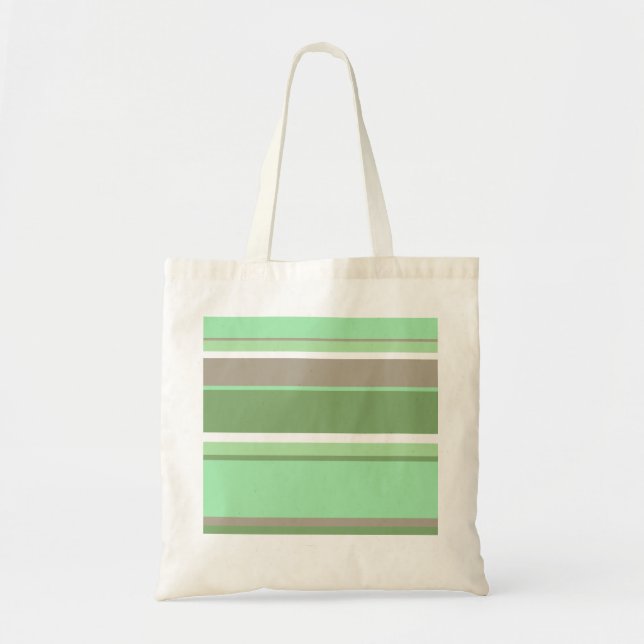 Tote Bag Bandes vert pâle (Devant)