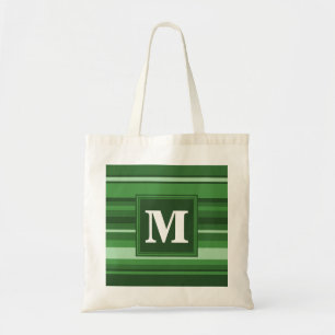 Tote Bag Bandes vertes monogrammes