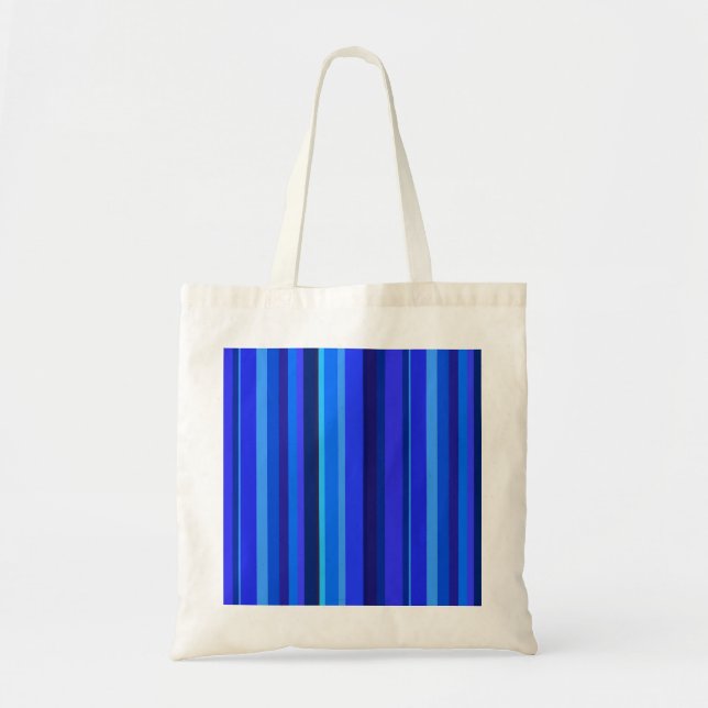 Tote Bag Bandes verticales bleues (Devant)