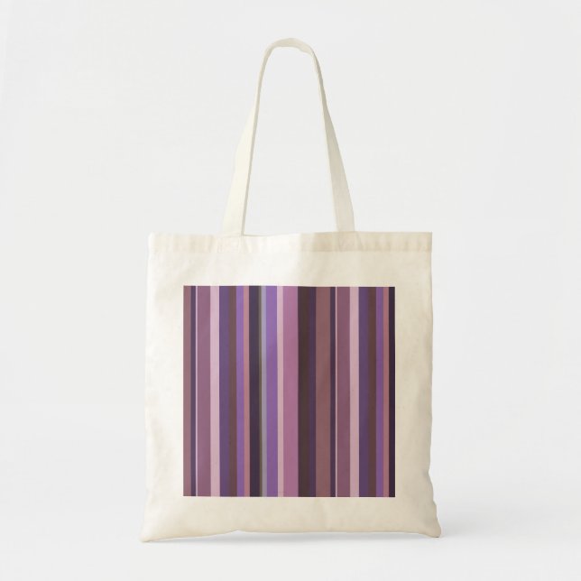 Tote Bag Bandes verticales mauves (Devant)