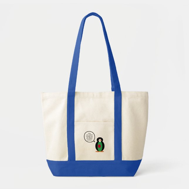 Tote Bag Bangladesh Parler de Mme Penguin personnalisée (Devant)