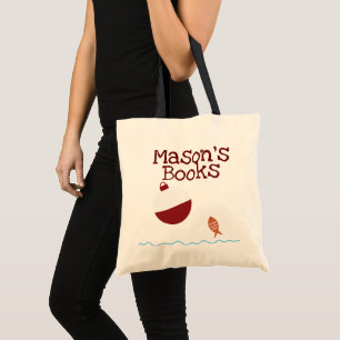 Tote Bag Bannière de poissons et appâts amusants Livres