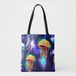 Tote Bag Bannière horizontale de méduse sous-marine