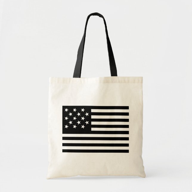 Tote Bag Bannière noire épangée par l'étoile drapeau améric (Devant)