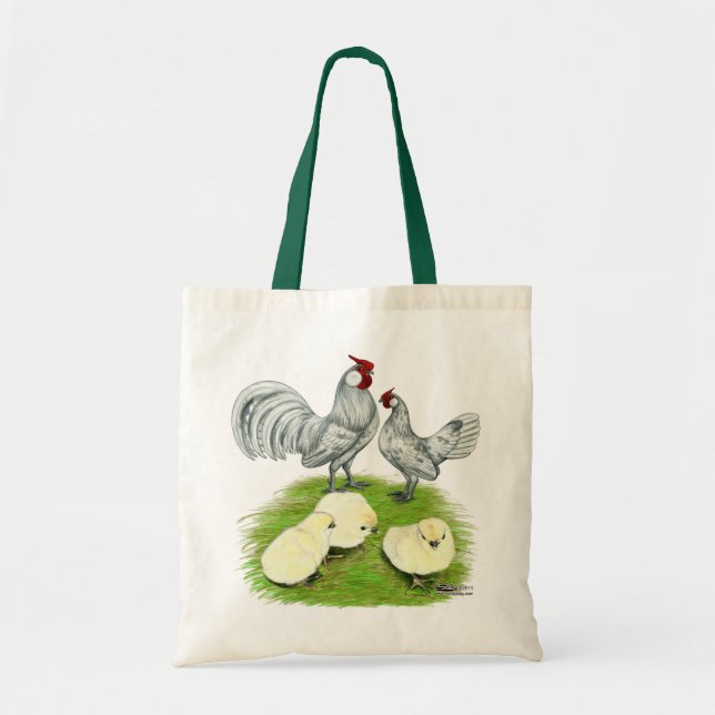 Tote Bag Bantams et poussins Rosecomb (Devant)
