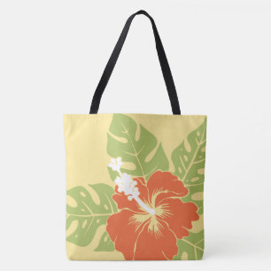 Tote Bag Banzai Beach Hawaiian Hibiscus Reversible Beach Ba