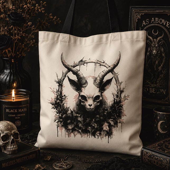 Tote Bag Baphomet bébé Botanique Occulte Gothique (Créateur téléchargé)