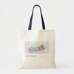 Tote Bag Baptême Pour Lui Moderne Minimaliste Photo Personn
