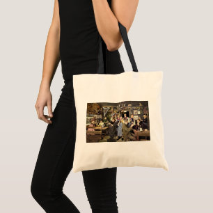 Tote Bag Bar à l'ancienne avec des gens qui célèbrent, une