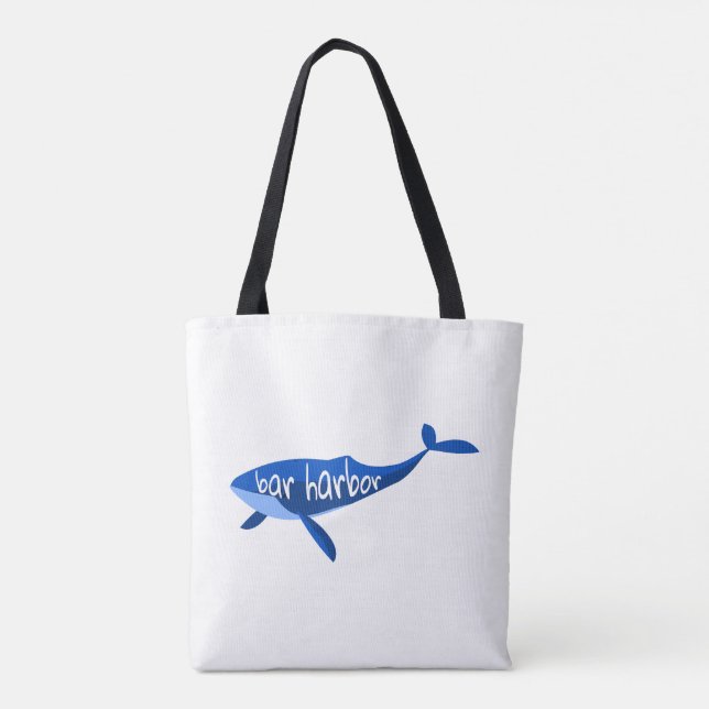 Tote Bag Bar Harbour Maine Whale (Dos)