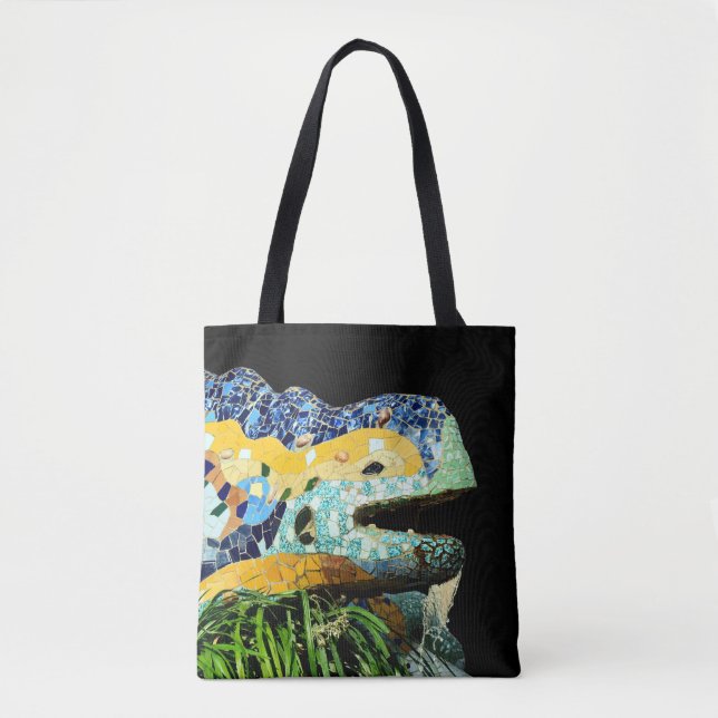 Tote Bag Barcelone, Gaudi - Lizard, Espagne (Devant)
