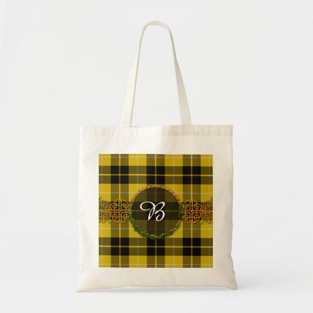 Tote Bag Barclay Robe Tartan Et Monogramme (Devant)