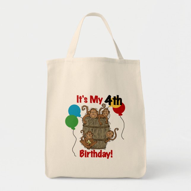 Tote Bag Baril des singes 4e anniversaire (Devant)