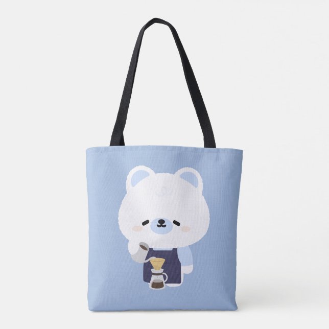 Tote Bag Barista Ourse Polaire Mignonne (Dos)