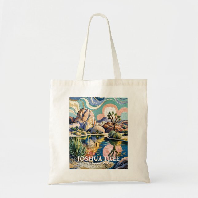Tote Bag Barker Dam Joshua Tree Van Gogh Désert Texte Perso (Devant)