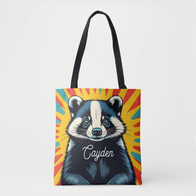 Tote Bag Barman d'Art Cute Pop Personnalisé (Devant)