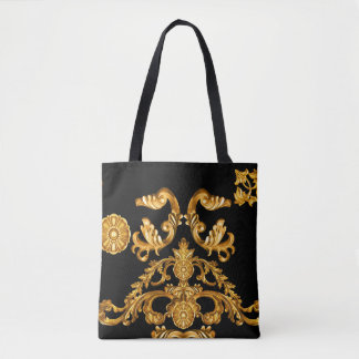 Tote Bag Baroque d'or, éléments ornementaux.
