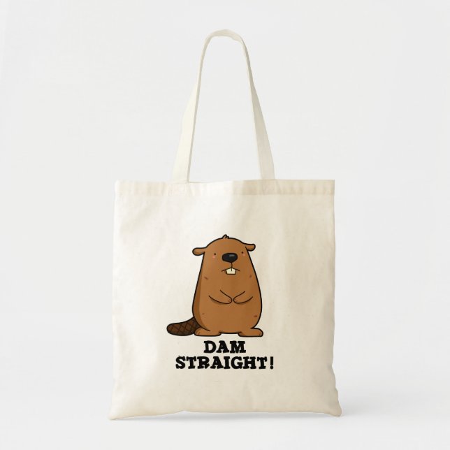 Tote Bag Barrage droit Sassy Beaver Pun (Devant)