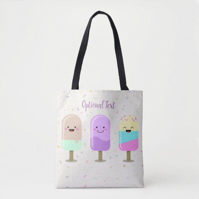 Tote Bag Bars et cochonnets souriants à la crème glacée (Devant)