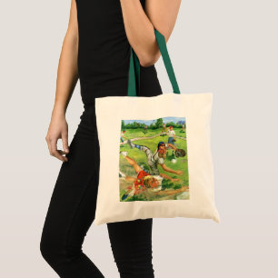 Tote Bag Base-ball sportif vintage, équipes d'enfants jouan