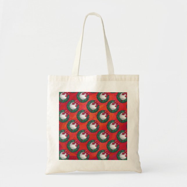 Tote Bag Baseball dans une couronne sur fond rouge (Devant)