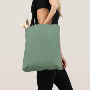 Tote Bag Basil de couleur solide vert fumée