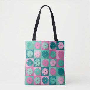 Tote Bag Basket-ball - boules de pickleball minces et roses